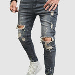 Men's Slim Fit Distressed Distressed Zip Access Jeans