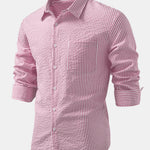 Seersucker Striped Button Up Shirt