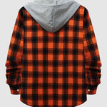 Men's Classic Thin Plaid Hooded Jacket