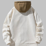 Men's Corduroy Fleece-lined Fake Two-Pocket Hooded Jacket