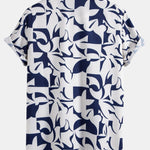 Color Block Print Button Up Shirt