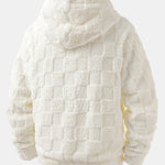 3 Pieces Relax Fit Checkerboard Teddy Hoodie