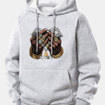 Money Hand Print Drawstring Hoodie