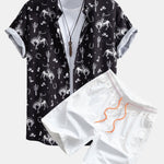 Cowboy Cactus Print Button Up Shirt & Swim Shorts