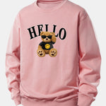 Hello Sunglasses Bear Print Relax Fit Sweatshirt