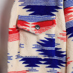Men's Aztec Style Two Pocket Button Polar Fleece Jacket