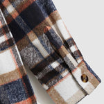 Men's Classic Plaid Wool Blend Button Down Long Sleeve Shirt Jacket