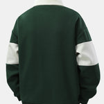 Relax Fit Color Block Patchwork Polo Sweatshirt