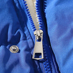 Men's solid color fleece-lined stand collar warm puffer jacket