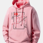 Cherry Blossom Slogan Print Relax Fit Hoodie