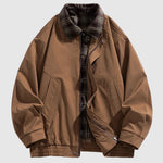Men's faux two-piece, trendy, loose-fitting lapel vintage oversized jacket