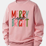 Merry And Bright Print Relax Fit Sweatshirt