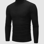 Men's Turtleneck Solid Color Lightweight Skin-Friendly Basic Pullover T-Shirt