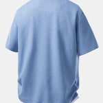 Relax Fit 2 In 1 Notched Collar Waffle T-Shirt