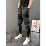 Colored Plaid Casual Stretch Skinny Pants
