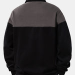 Contrast Polo Collar Sweatshirt