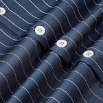 Men's Striped Single Pocket Casual Short Sleeve Shirt