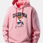 California Bear Print Relax Fit Hoodie
