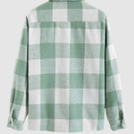 Men's Classic Plaid Wool Blend Button Down Long Sleeve Shirt Jacket