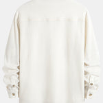 Long Sleeved Waffle Button Up Shirt & Drawstring Knitted Waffle Pants