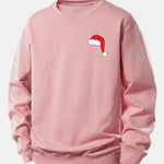 Christmas Hat Print Relax Fit Sweatshirt