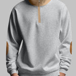 Men's Retro Stitching  Half-Placket Long Sleeve Sweatshirt