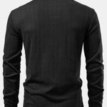 Long Sleeve Twist Jacquard Polo Shirt