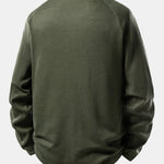 Long Sleeve Arc Hem Waffle Henley Shirt