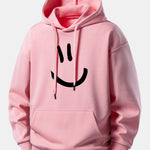 Smiley Face Print Relax Fit Hoodie