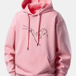 Line Dog Print Relax Fit Hoodie