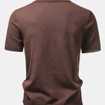 Textured Jacquard Button Up Knit Shirt