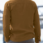 Men's Double Pocket Cotton-Linen Long Sleeve Shirt