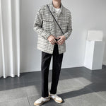 Short Woven Plaid Jacket