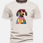 Regular Fit Sweater Dog Print Cotton T-Shirt
