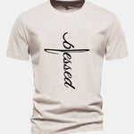 Regular Fit Blessed Print Cotton T-Shirt