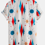 Atomic Geometric Print Button Up Shirt & Swim Shorts