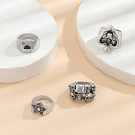 Retro Skull Pentagram Ring 4Pcs/set