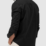 Men's Cargo Pocket Lapel Casual Loose Long Sleeve Shirt