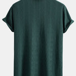 Muscle Fit Diamond Texture Cuban Shirt & Straight Leg Linen Pants