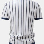 Stripe Knitted Button Up Shirt & Straight Leg Linen Pants