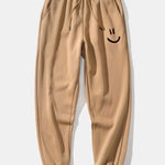 Smiley Face Print Drawstring Hoodie & Smiley Face Print Jogger Pants