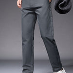Warm Fleece-Lined Straight Leg Chino Pants