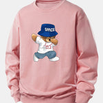 Bear With Hat Print Relax Fit Sweatshirt