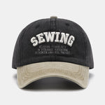 Sewing Slogan Embroidery Washed Baseball Cap