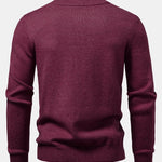 Heavyweight Geometric Jacquard Mock Neck Sweater