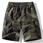 Camouflage Bear Print Drop Shoulder Oversize T-Shirt & Drawstring Cargo Shorts