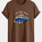Regular Fit Car Slogan Print Cotton T-Shirt