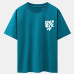 Don't Give Up Print Drop Shoulder Oversize T-Shirt