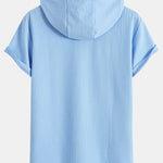 Kangaroo Pocket Ribbed Hooded T-Shirt