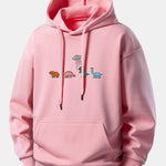 Cartoon Dinosaur Print Relax Fit Hoodie